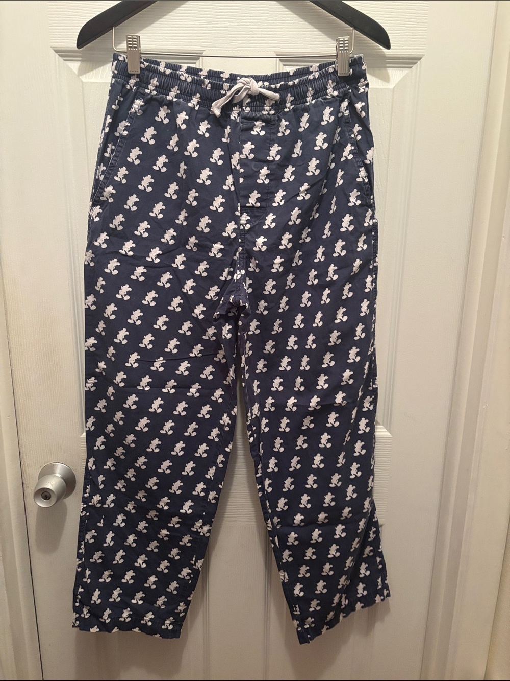 Disney Navy Blue Jogger Pants with White Mickey Print